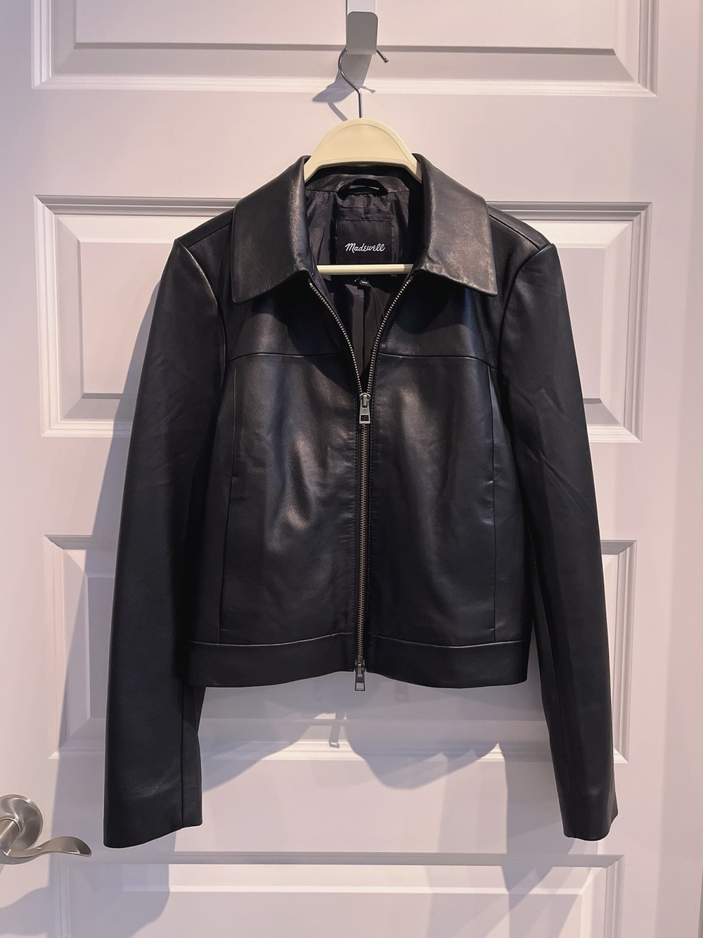 Price Firm NWT Madewell Minimalist Black Real Genuine 100% Lamb Leather Jacket